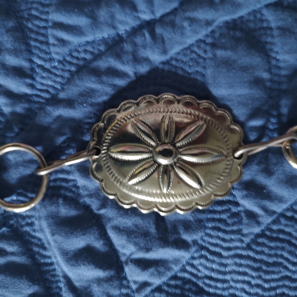 Silver Women's Belt with Decorative Buckle